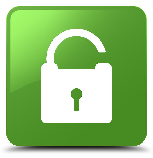 解锁图标软绿色方形按钮图片下载