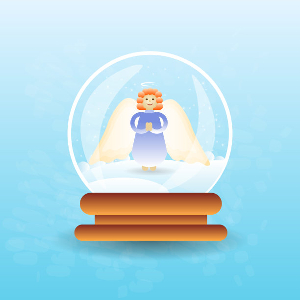 里面有圣诞天使的魔法球图片下载