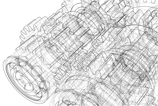 变速箱草图。向量图片下载