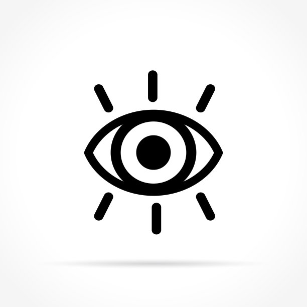 眼睛图标上的白色背景图片下载