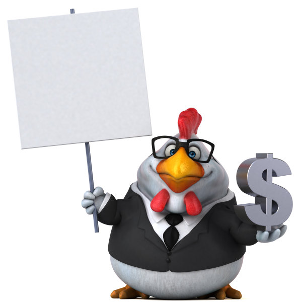 有趣的鸡- 3D插图图片下载