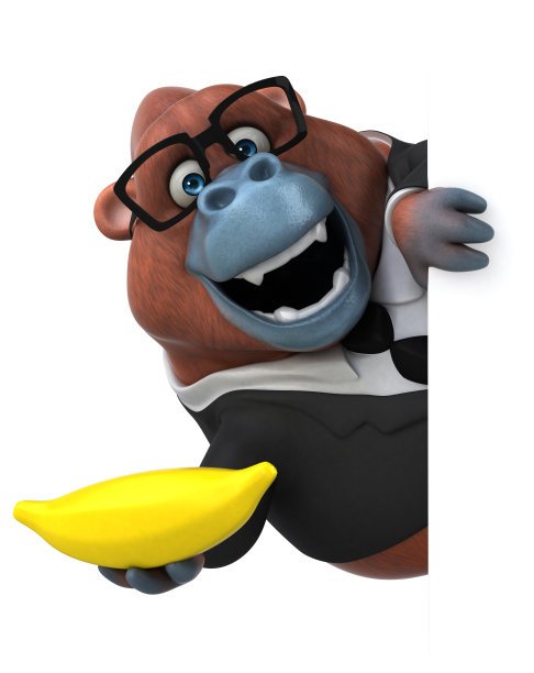 有趣的猩猩Outan - 3D插图图片下载