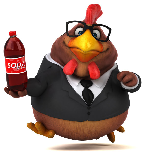 有趣的鸡- 3D插图图片下载