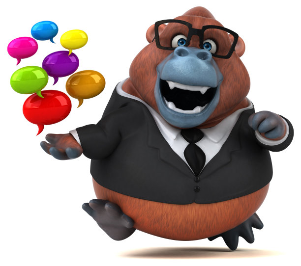 有趣的猩猩Outan - 3D插图图片下载