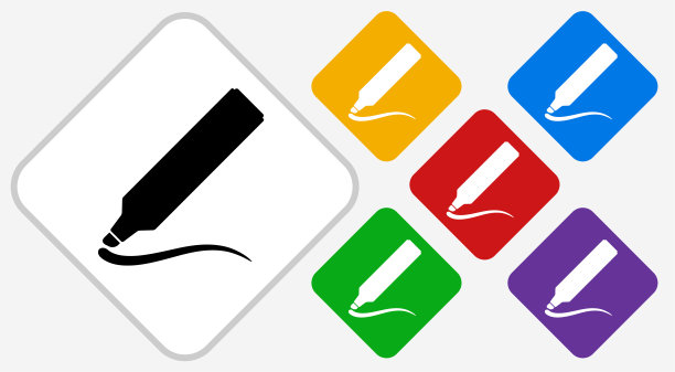 标记和潦草彩色钻石矢量图标图片下载