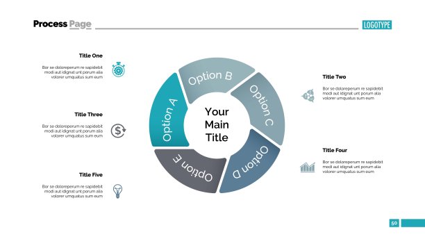 饼图与五要素模板图片下载