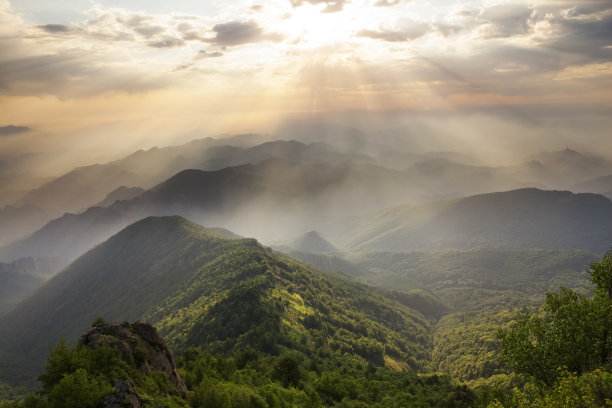 山,日出素材图片
