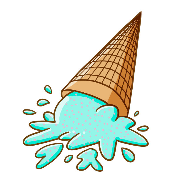 蓝绿色的冰淇淋落下。图片下载