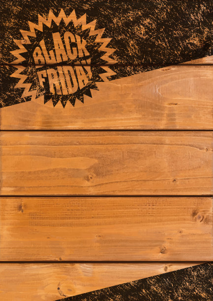 黑色星期五背景[木板上的旧邮票]图片下载