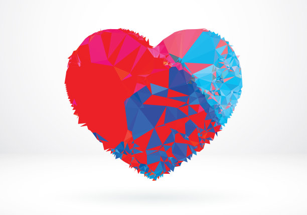 心形抽象多边形图形设计元素图片下载