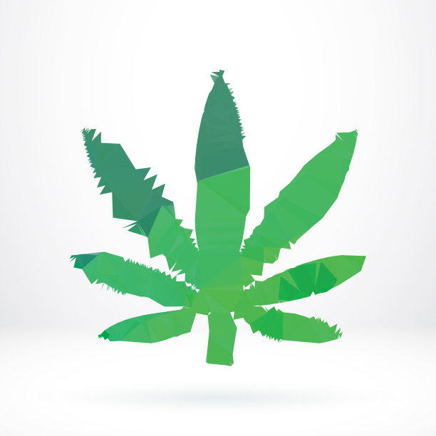 大麻叶多边形平面设计元素图片下载