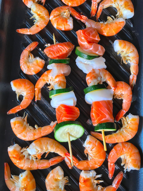 烤海鲜鱼串图片下载