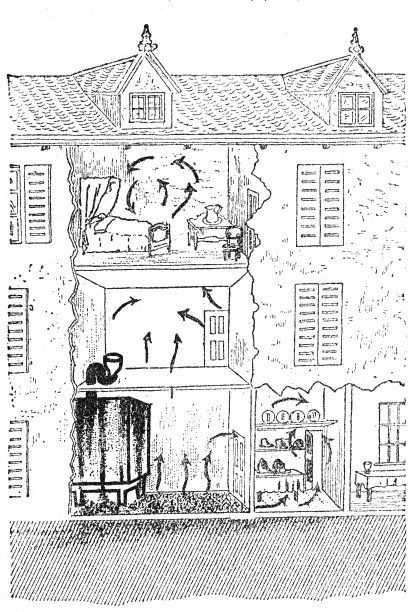 通风的空气在戛纳别墅，横截面图片下载