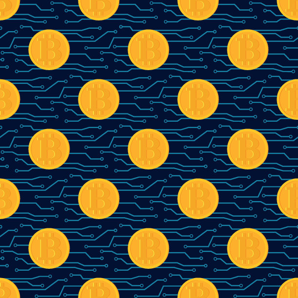 比特币无缝模式。Cryptocurrency向量背景。图片下载