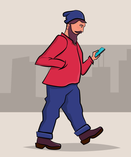 用智能手机走路的人图片下载