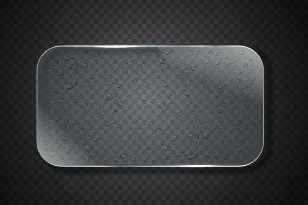 矢量现实孤立的水滴上的玻璃上透明的背景。图片下载