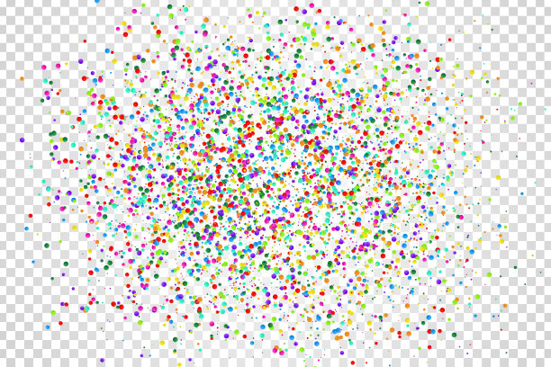 矢量现实孤立的彩色纸屑在透明的背景。生日快乐、聚会和节日的概念。图片下载