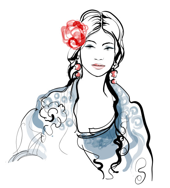 传统的西班牙弗拉门戈女人图片下载