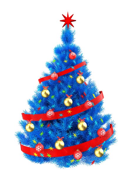 3d蓝色圣诞树图片下载