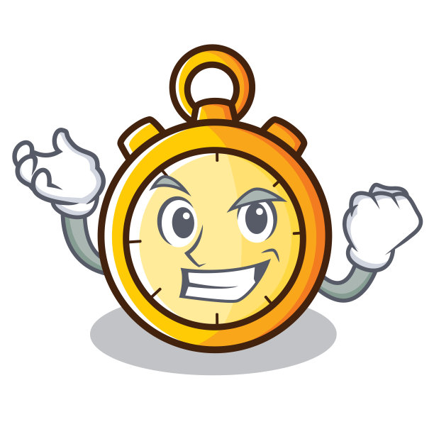 成功的天文钟人物卡通风格图片下载
