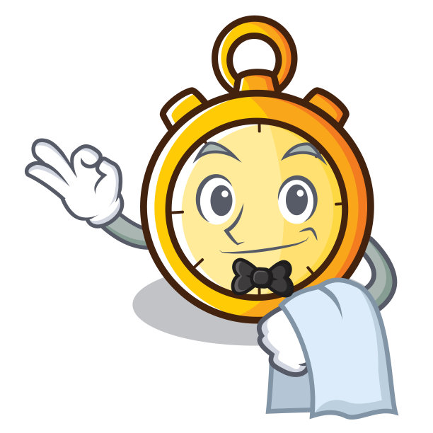 服务员天文钟人物卡通风格图片下载