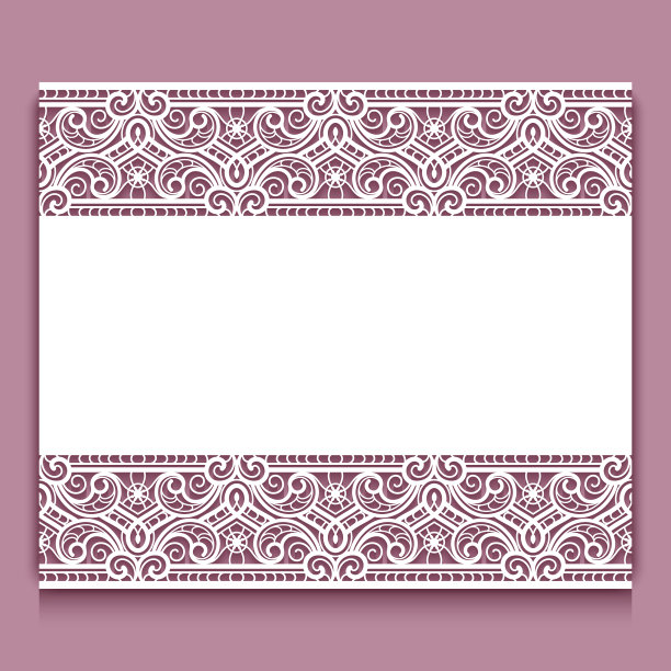 剪纸框架与花边花边装饰图片下载