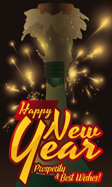 开香槟庆祝新年图片下载