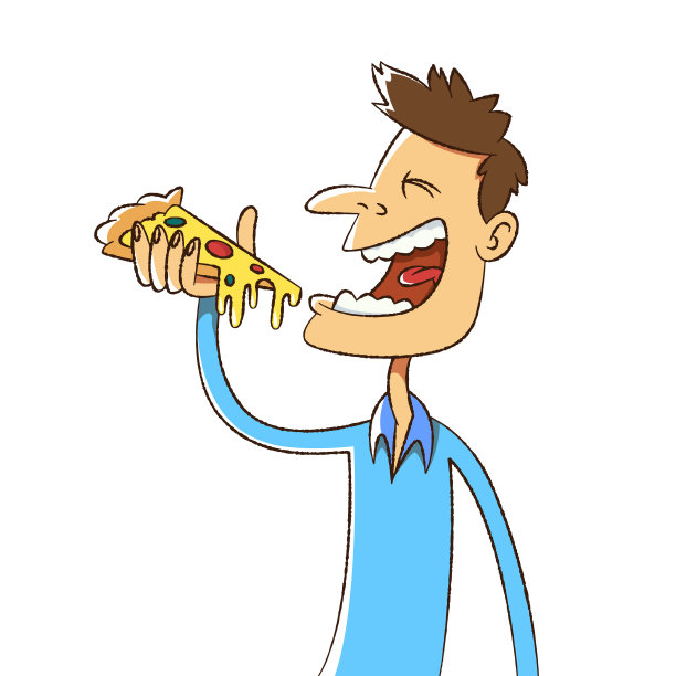 男人和披萨图片下载