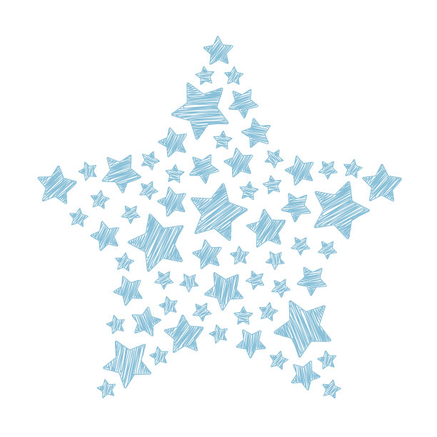 星星涂鸦圣诞蓝色冰孤立白色背景图片下载