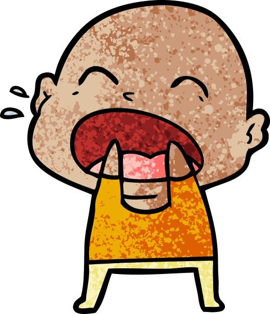 卡通叫嚷的秃头男人图片下载