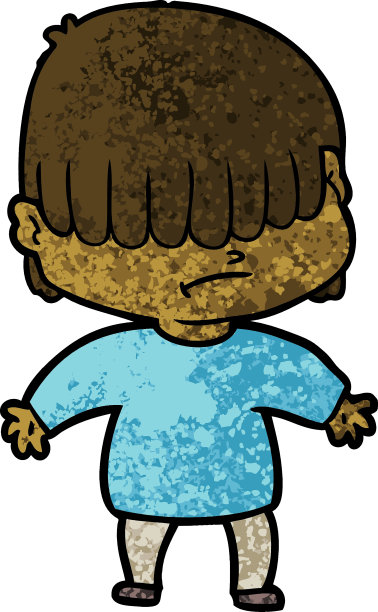 头发蓬乱的卡通男孩图片下载