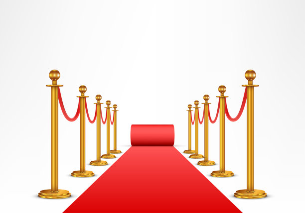 红地毯和障碍物绳图片下载