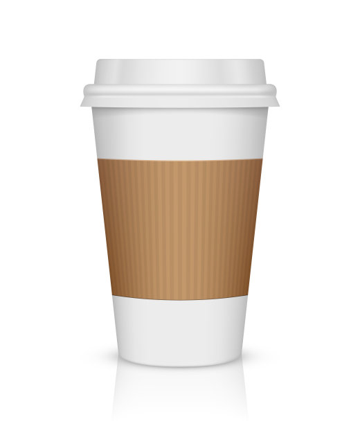 纸咖啡杯孤立在白色图片下载