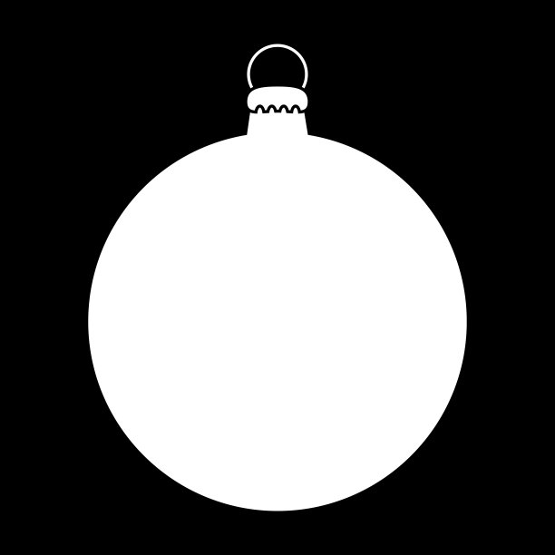 简单的装饰物轮廓圣诞树孤立在黑色的背景图片下载