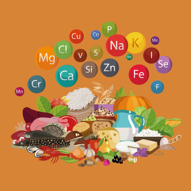 彩色背景上的各种图标图片下载