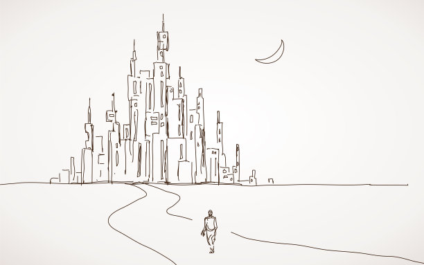 未来城市之路，矢量插图。图片下载