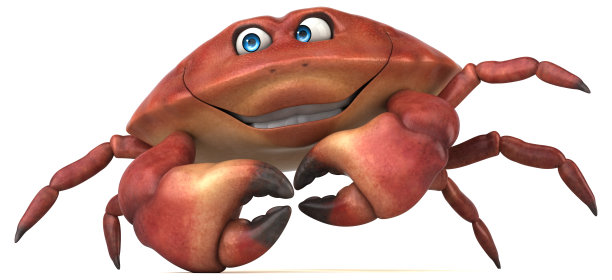 有趣的螃蟹- 3D插图图片下载