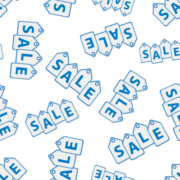 销售吊牌无缝图案背景。商业平面矢量插图。销售标志符号图案。图片下载