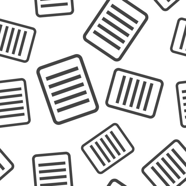 文档无缝模式背景。商业平面矢量插图。文件概念符号符号模式。图片下载