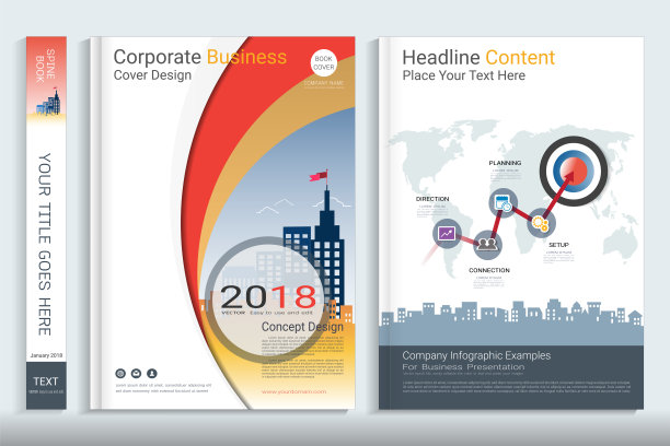 公司商业封面设计，有照片背景空间，用于年度报告，建议书，小册子，传单，传单，目录，杂志，小册子，作品集，海报，矢量模板A4大小。图片下载