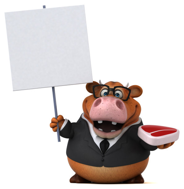 有趣的牛- 3D插图图片下载