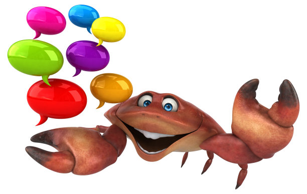 有趣的螃蟹- 3D插图图片下载