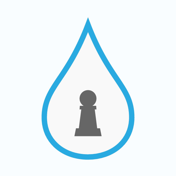 孤立的水滴与卒棋子的身影图片下载