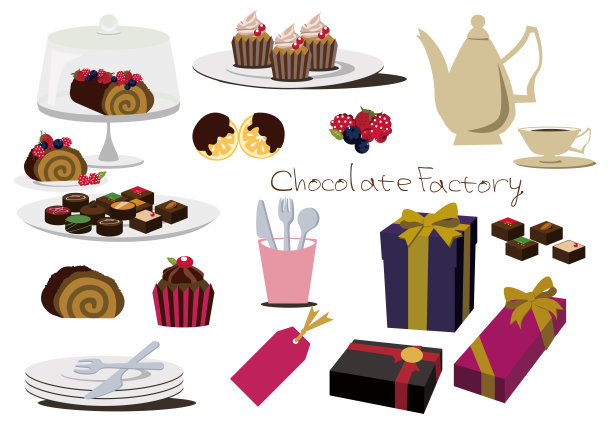 一套巧克力蛋糕。巧克力蛋糕材料收集。情人节材料收集。图片下载