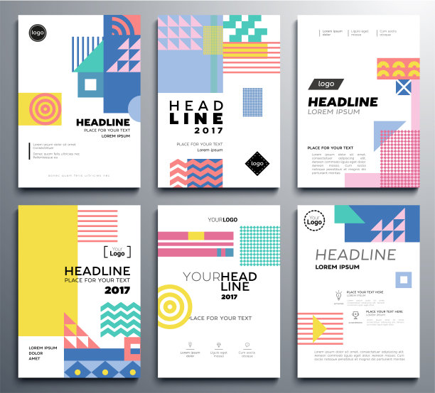 演示小册子封面-矢量模板a4页图片下载