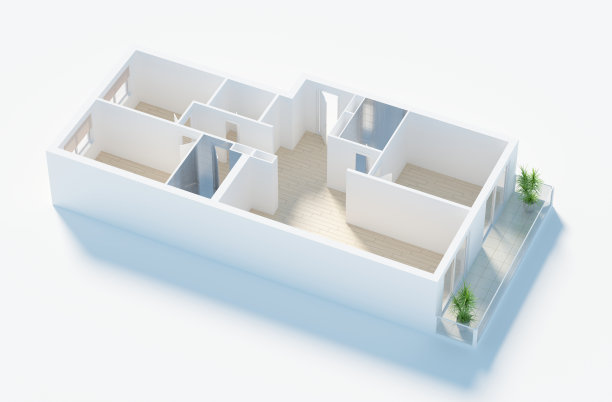 家庭公寓平面图3d渲染图片下载