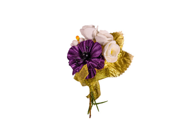 美丽的多色胸针孤立在白色的背景图片下载