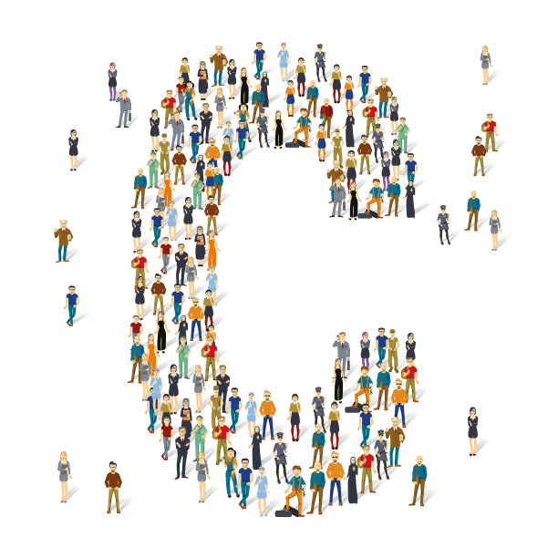 人民群众字母表。向量ABC，字母C素材图片