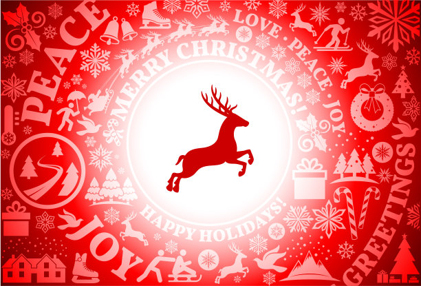 鹿红色圣诞假期背景图片下载