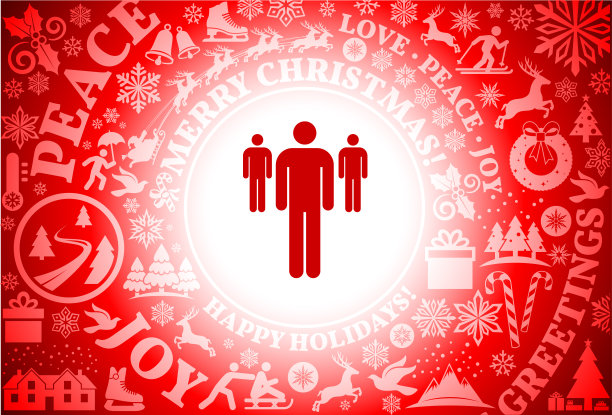 小组Stick Figures红色圣诞假日背景图片下载